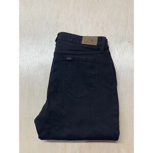 Lee Jeans Regular Fit Boot Cut Black Denim Stretch Womens Size 10M Approx 31x29,